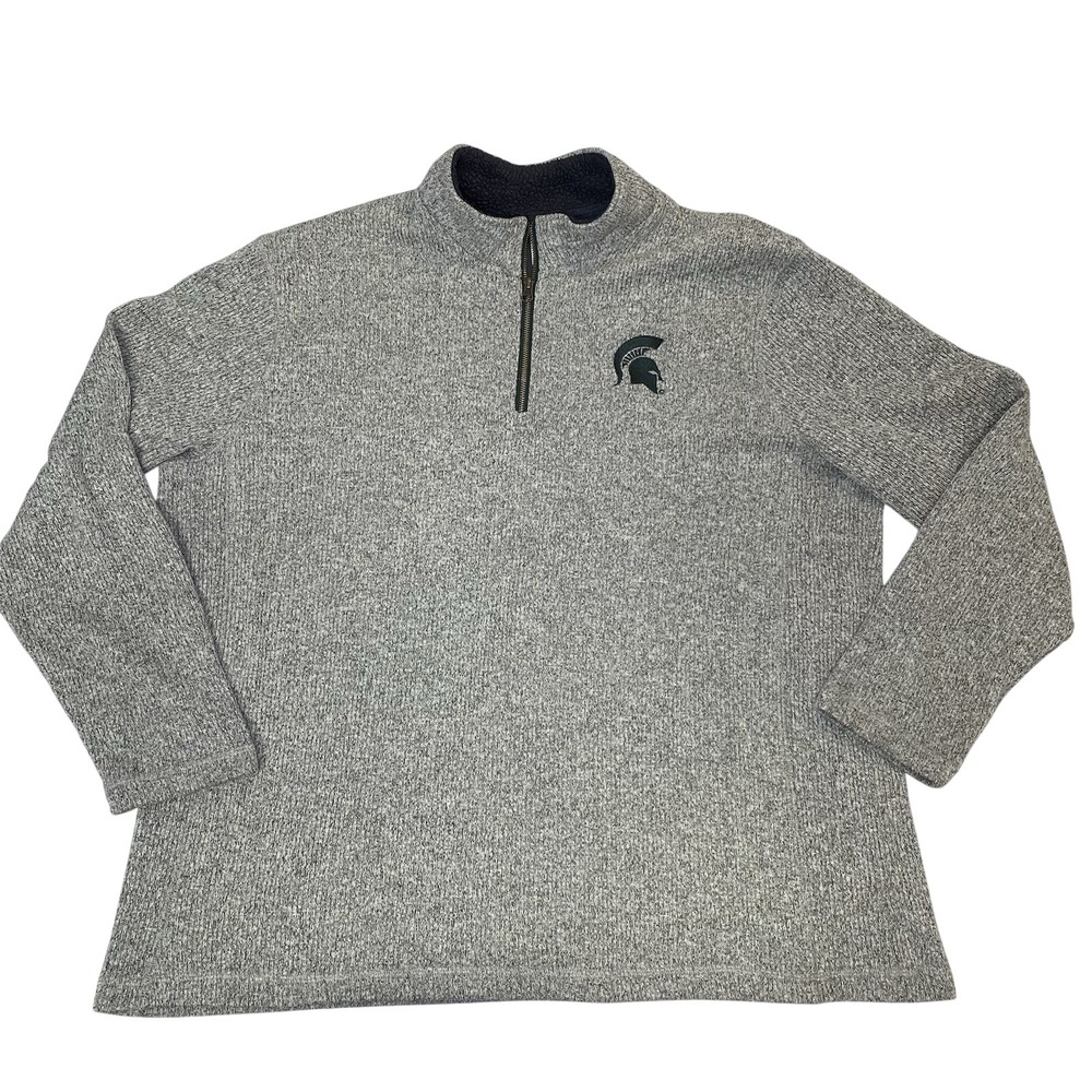 Pro Edge Michigan State Spartans Quarter Zip Sherpa Neck Fleece Pullover Men 3XL